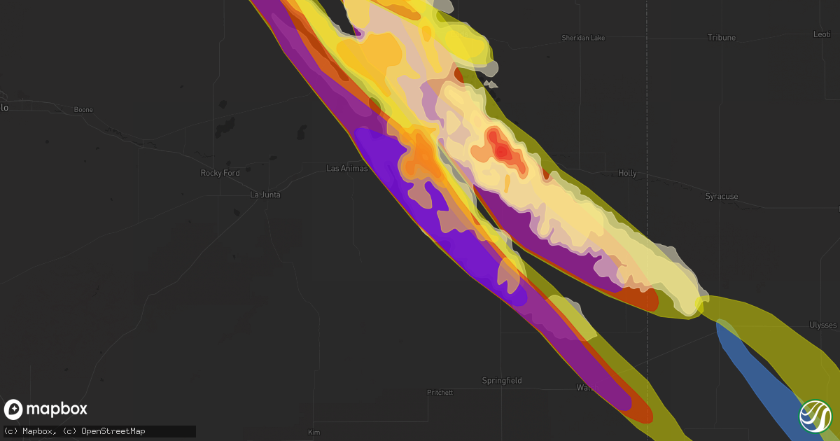 Hail map in Hasty, CO on July 6, 2023