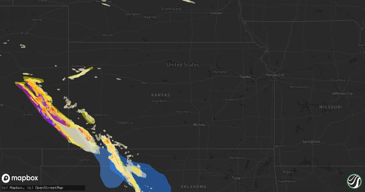 Hail map in Kansas on July 6, 2023