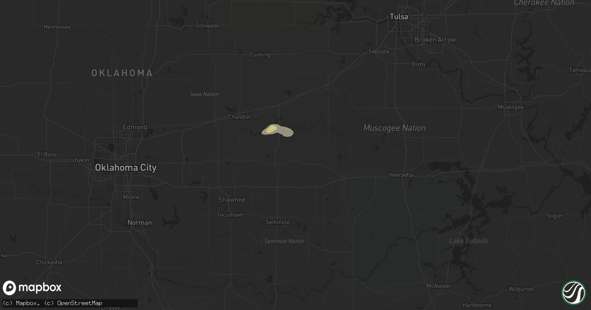Hail map in Paden, OK on July 6, 2023