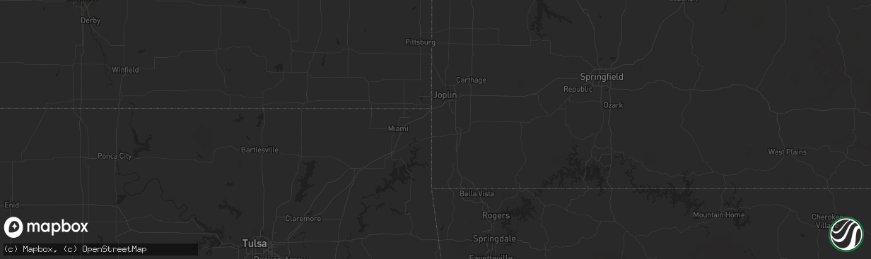 Hail map in Ringold, OK on July 6, 2023