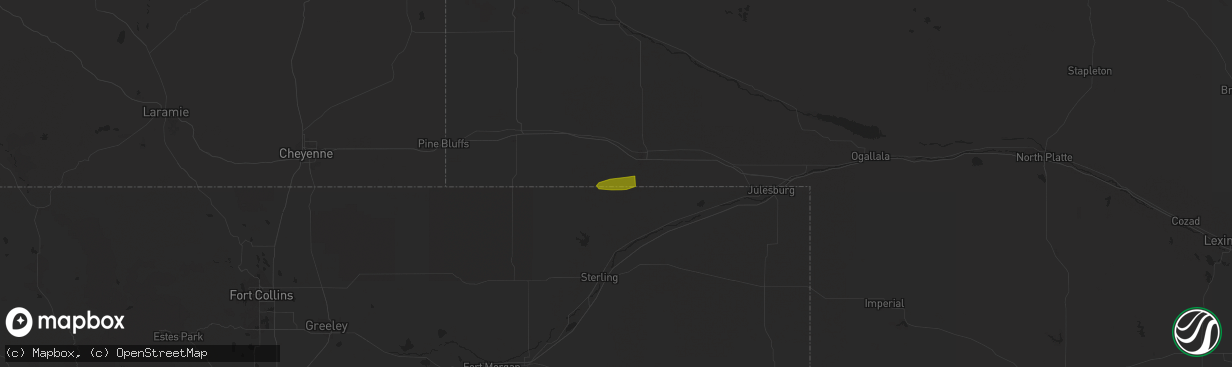 Hail map in Sidney, NE on July 6, 2023