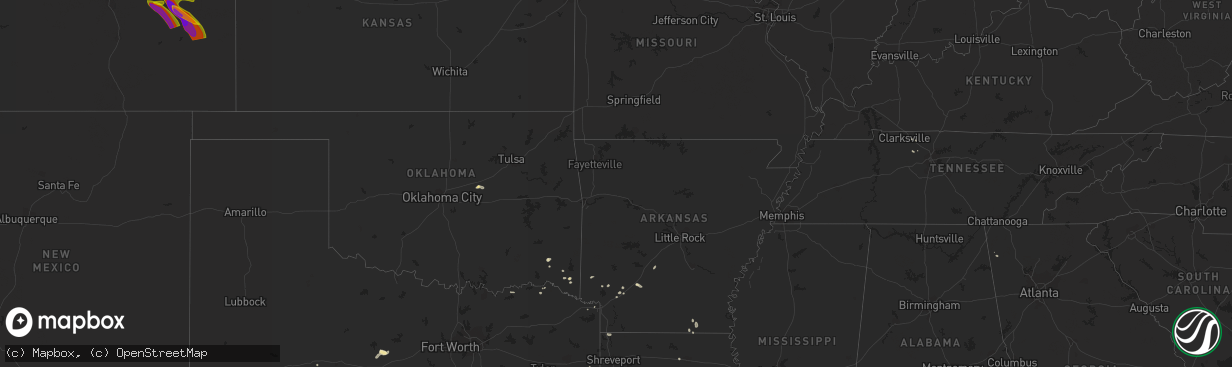 Hail map in South Dakota on July 6, 2023