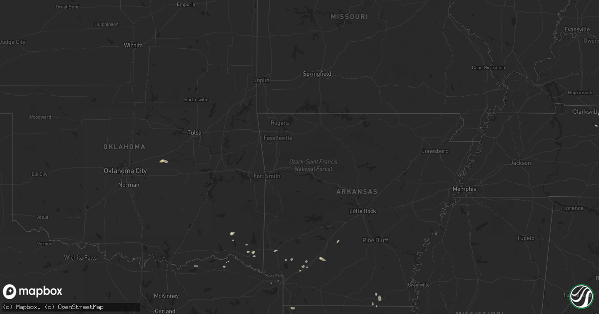 Hail map in South Dakota on July 6, 2023