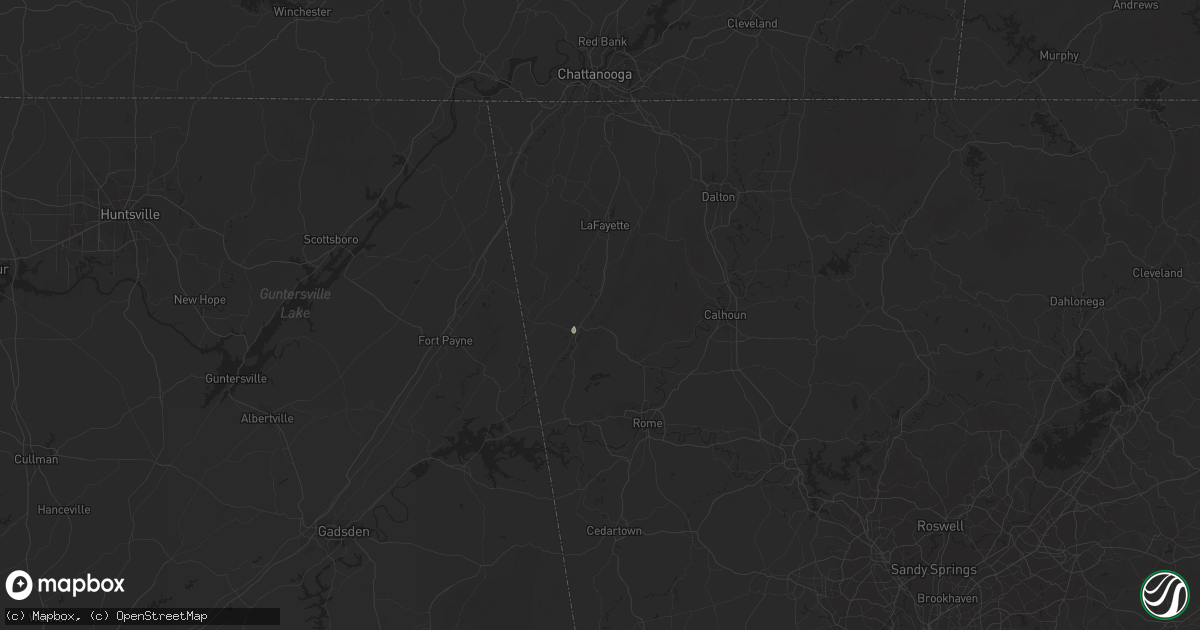Hail map in Summerville, GA on July 6, 2023