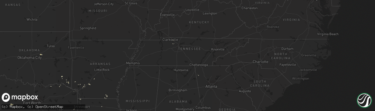 Hail map in Tennessee on July 6, 2023