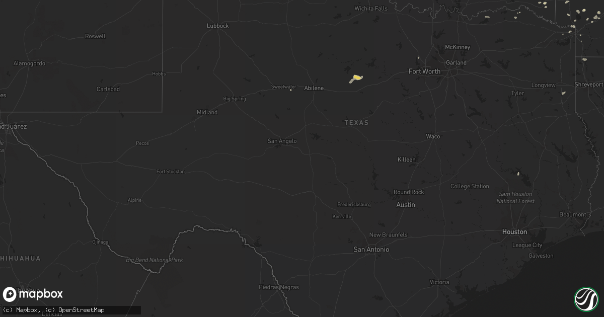 Hail map in Texas on July 6, 2023