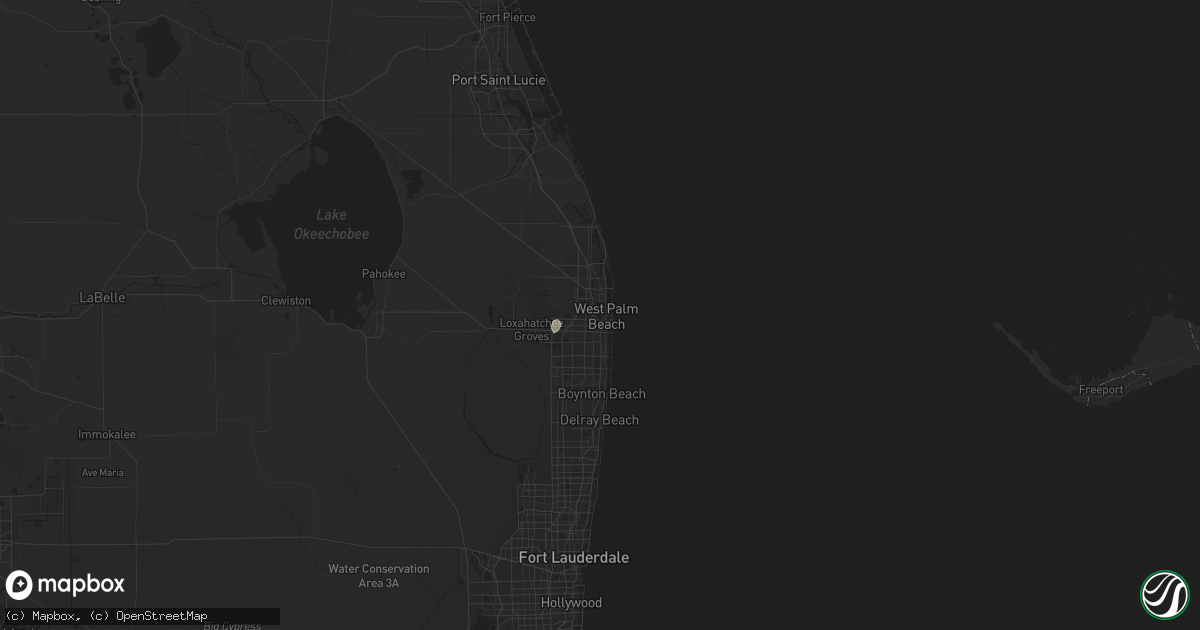 Hail map in West Palm Beach, FL on July 6, 2023