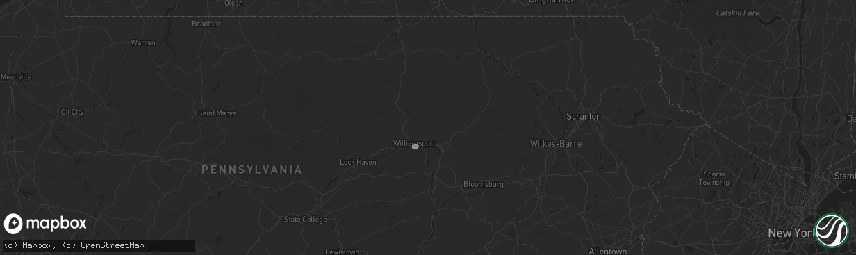 Hail map in Williamsport, PA on July 6, 2023