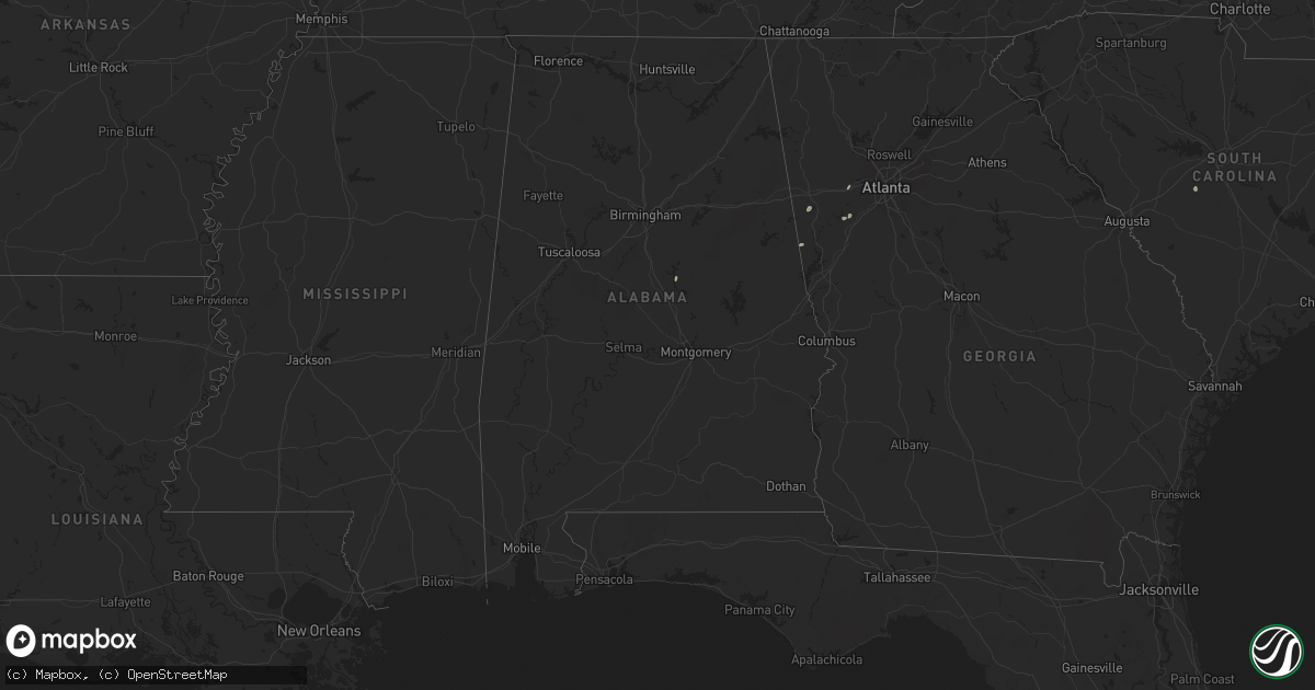 Hail map in Alabama on July 6, 2024