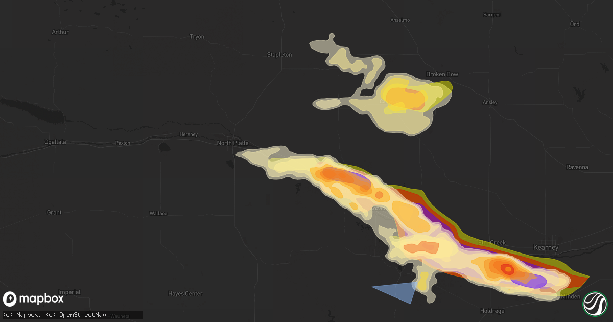 Hail map in Brady, NE on July 6, 2024