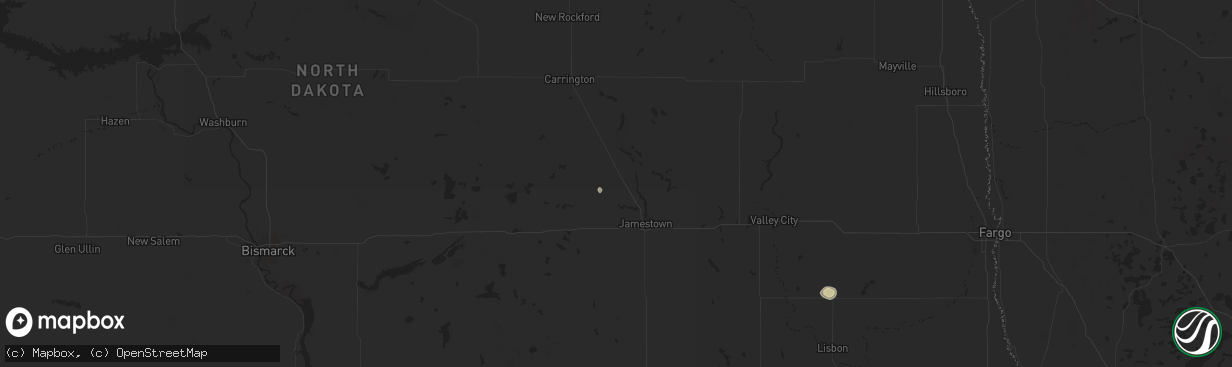 Hail map in Buchanan, ND on July 6, 2024