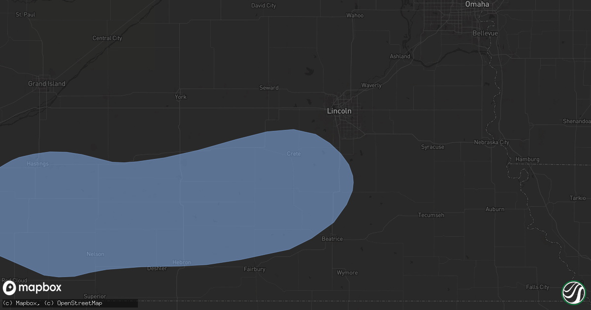 Hail map in Crete, NE on July 6, 2024
