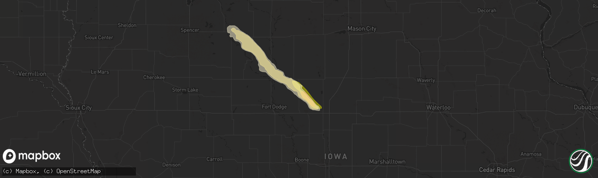 Hail map in Eagle Grove, IA on July 6, 2024