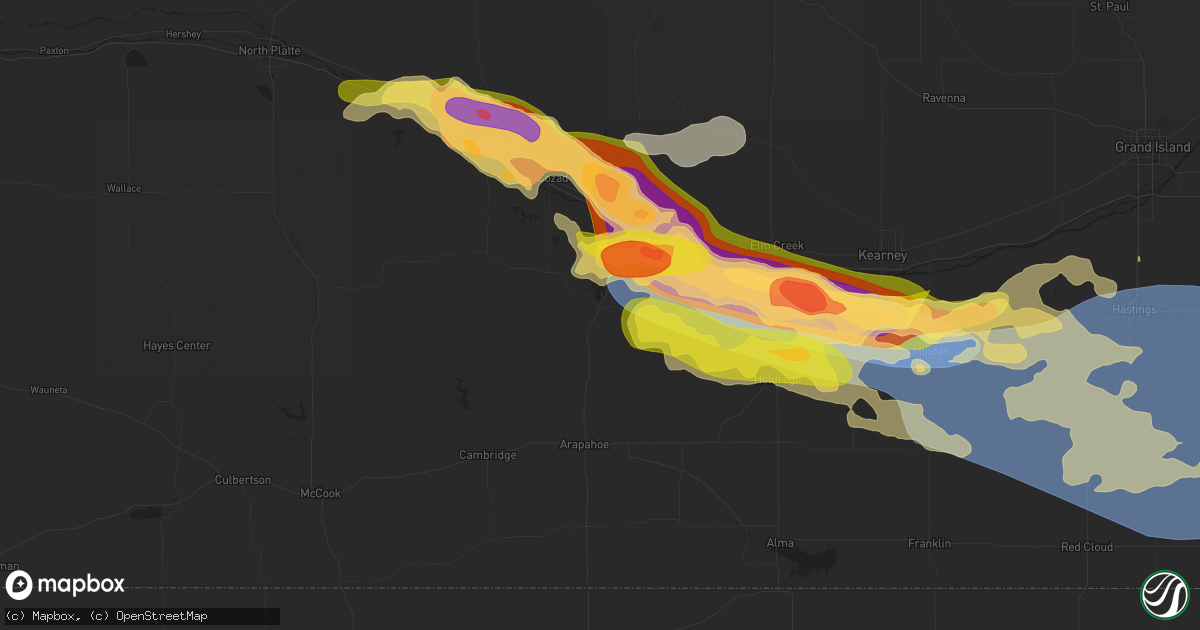 Hail map in Elwood, NE on July 6, 2024