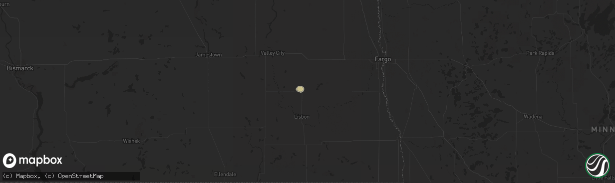 Hail map in Enderlin, ND on July 6, 2024