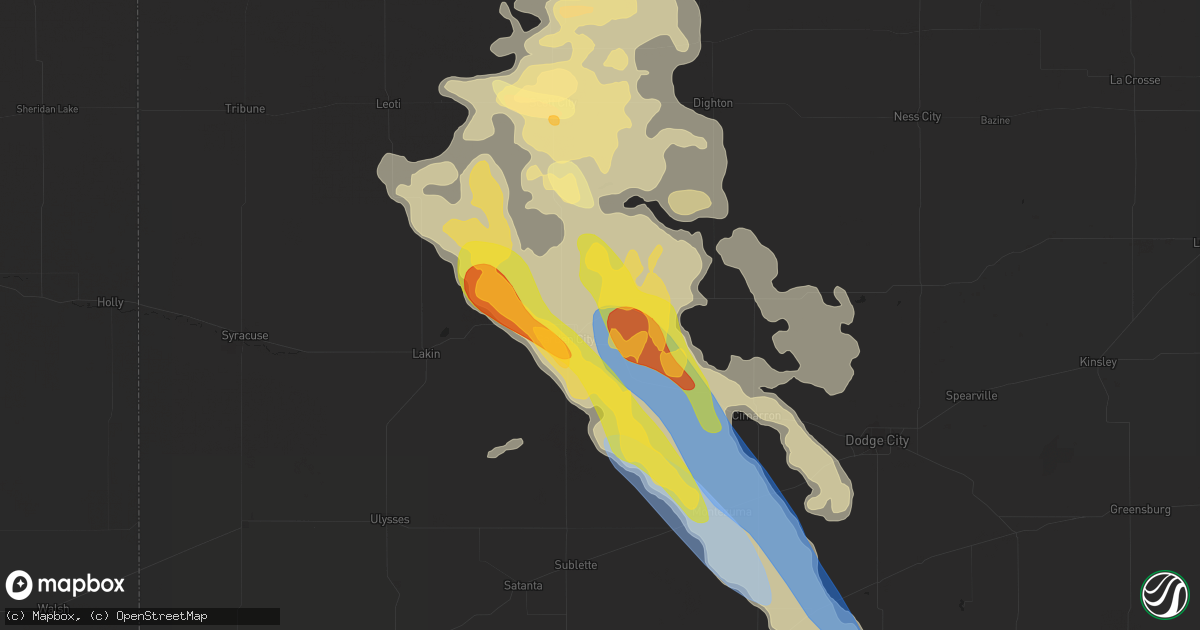 Hail map in Garden City, KS on July 6, 2024