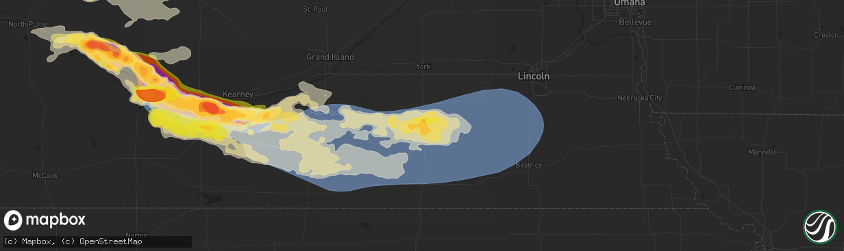 Hail map in Geneva, NE on July 6, 2024