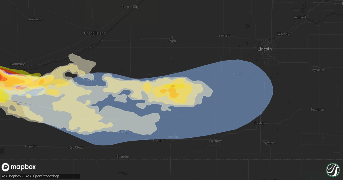 Hail map in Geneva, NE on July 6, 2024