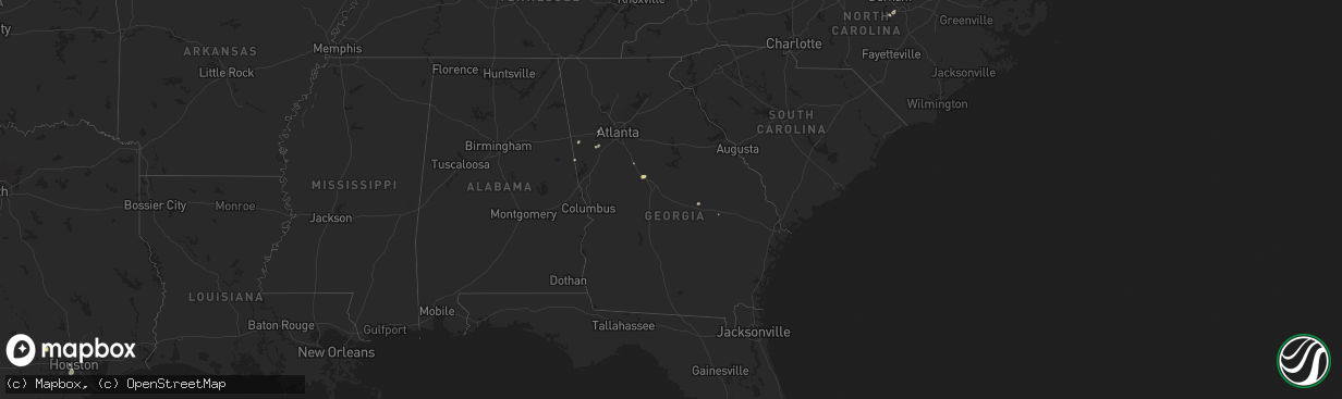 Hail map in Georgia on July 6, 2024