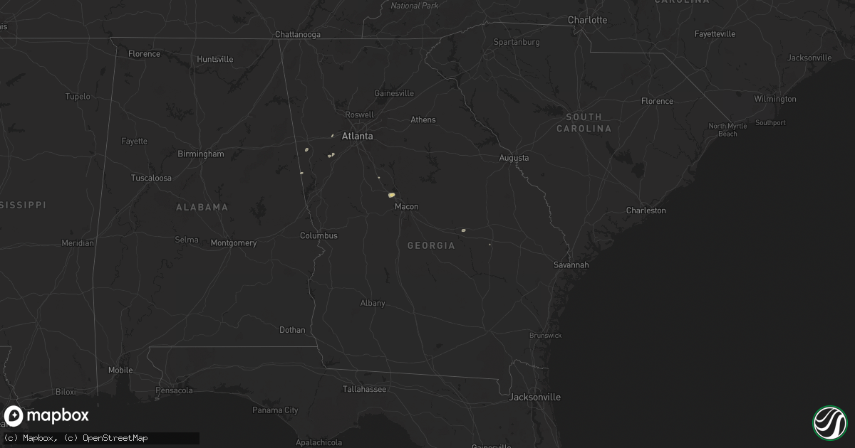 Hail map in Georgia on July 6, 2024