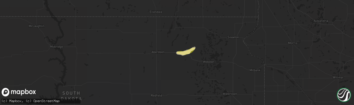 Hail map in Groton, SD on July 6, 2024