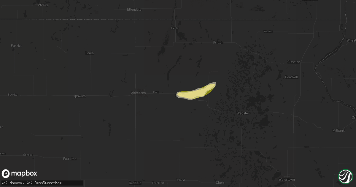 Hail map in Groton, SD on July 6, 2024