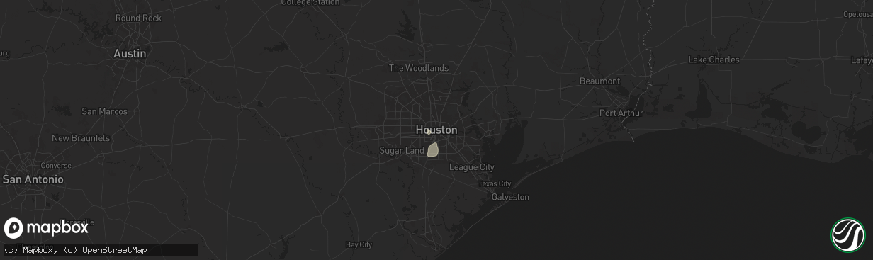 Hail map in Houston, TX on July 6, 2024