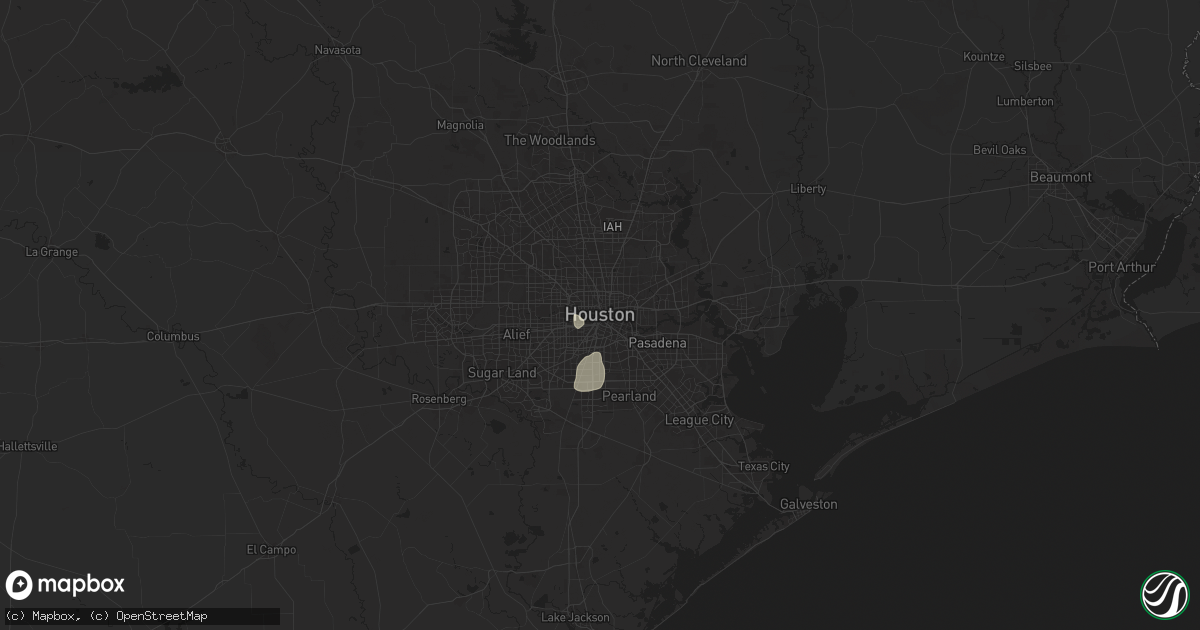 Hail map in Houston, TX on July 6, 2024