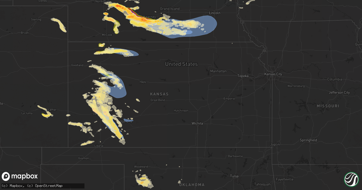 Hail map in Kansas on July 6, 2024