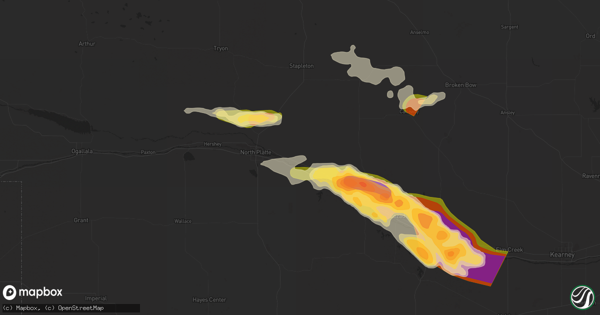 Hail map in Maxwell, NE on July 6, 2024