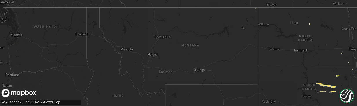 Hail map in Montana on July 6, 2024