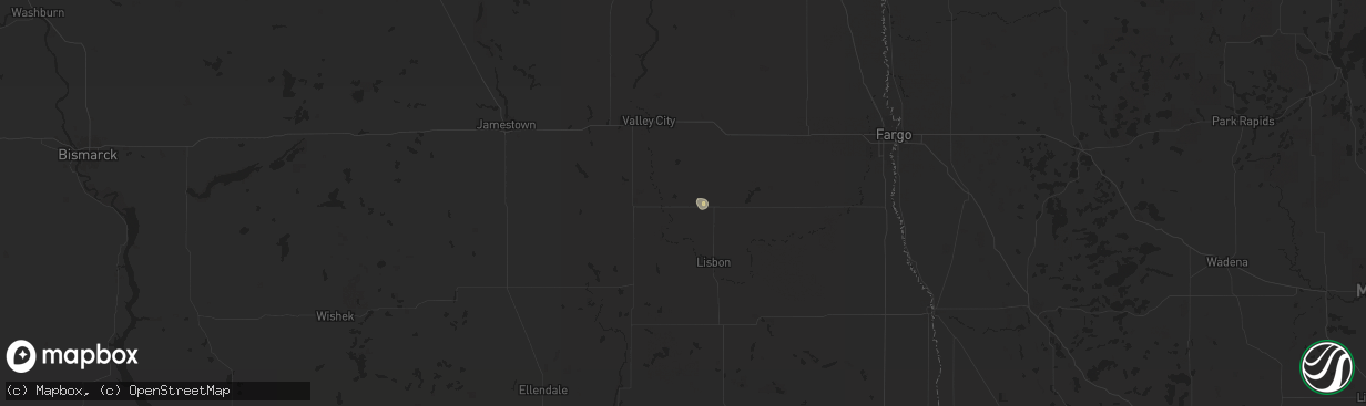 Hail map in Nome, ND on July 6, 2024