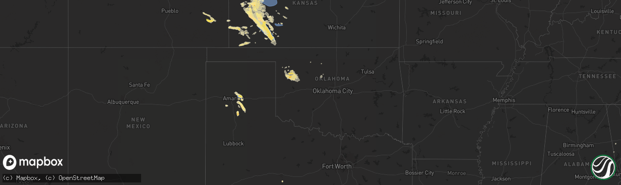 Hail map in Oklahoma on July 6, 2024