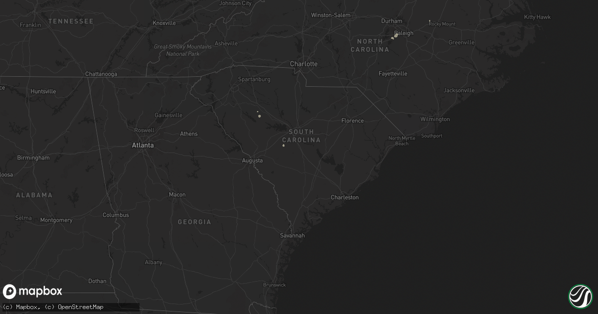 Hail map in South Carolina on July 6, 2024