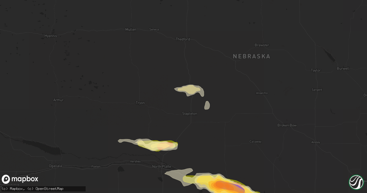 Hail map in Stapleton, NE on July 6, 2024