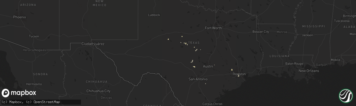 Hail map in Texas on July 6, 2024