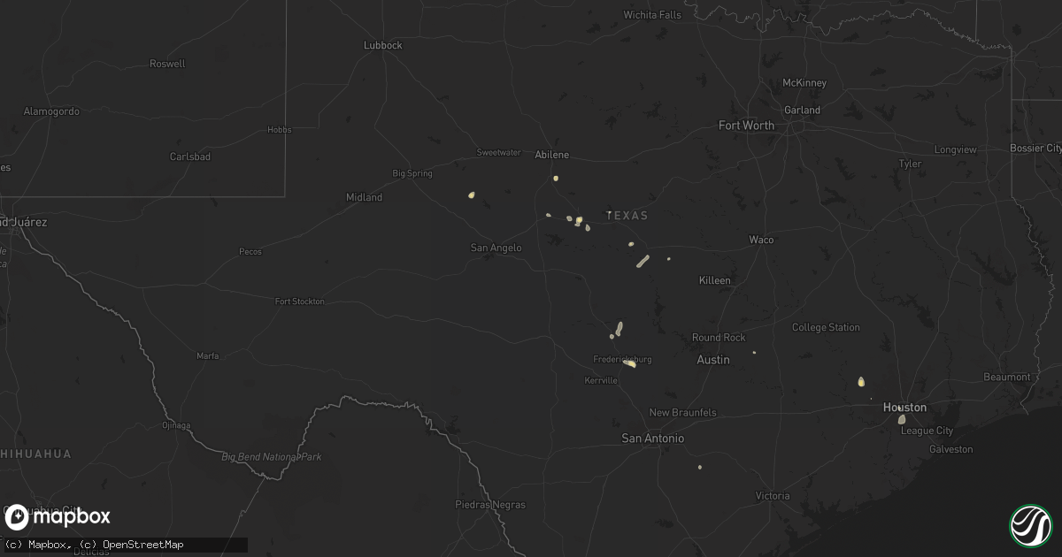 Hail map in Texas on July 6, 2024