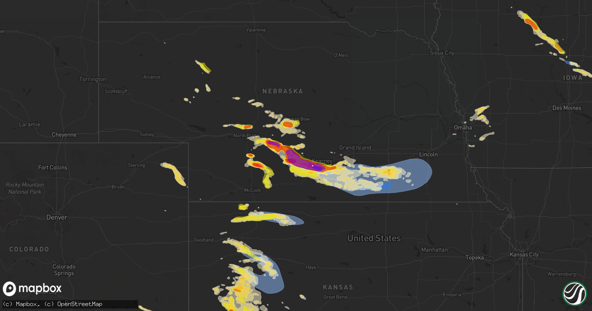 Hail map on July 6, 2024