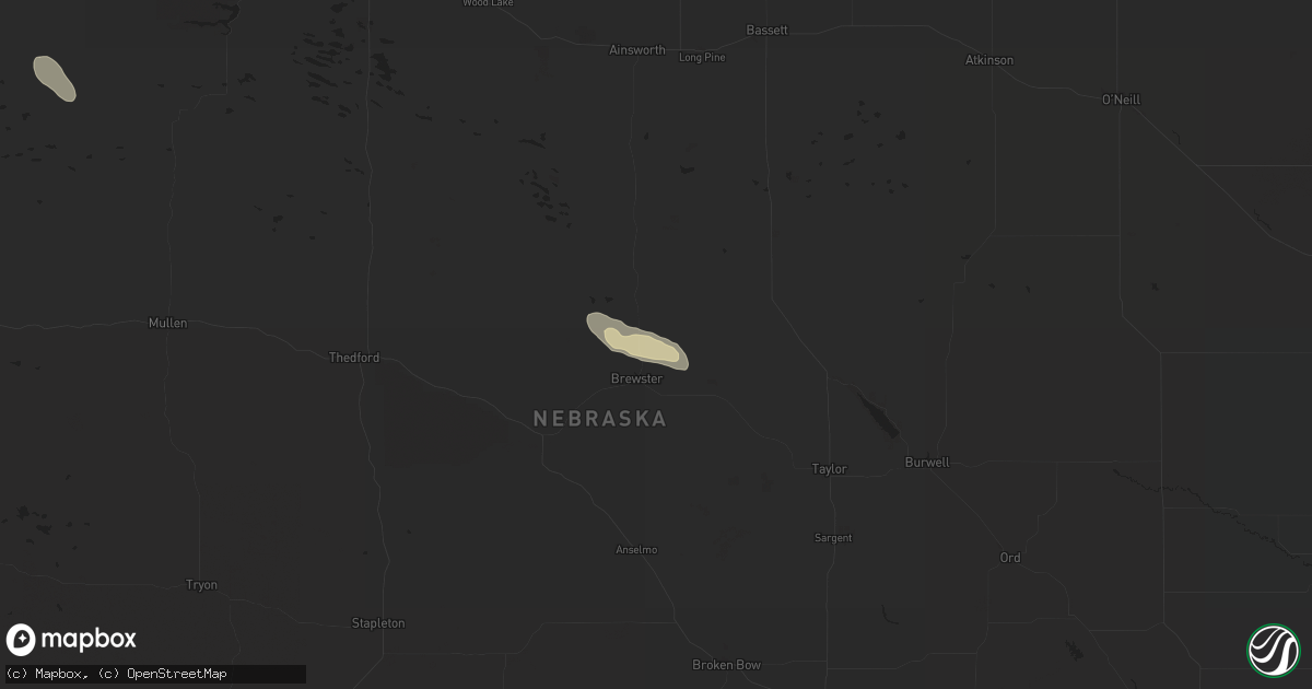 Hail map in Brewster, NE on July 6, 2025