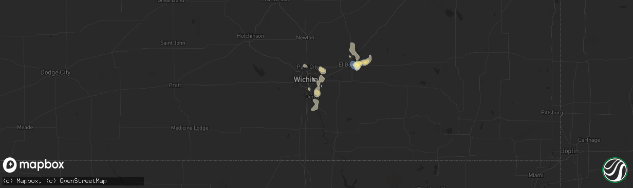 Hail map in Derby, KS on July 6, 2025