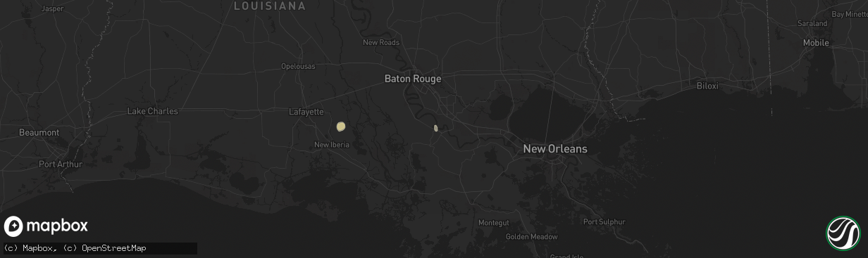 Hail map in Donaldsonville, LA on July 6, 2025