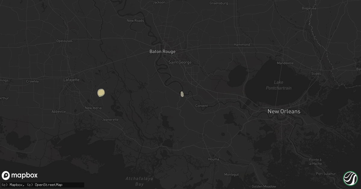 Hail map in Donaldsonville, LA on July 6, 2025