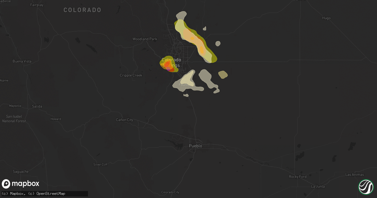 Hail map in Fountain, CO on July 6, 2025