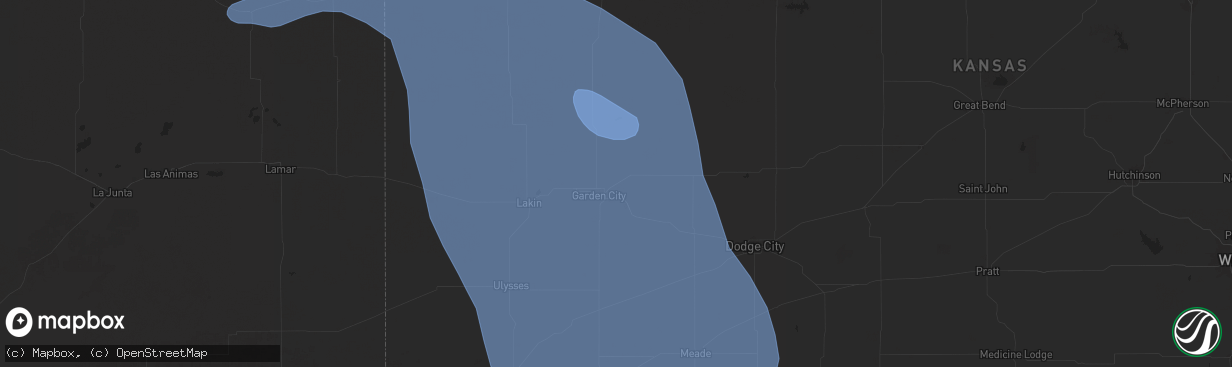 Hail map in Garden City, KS on July 6, 2025