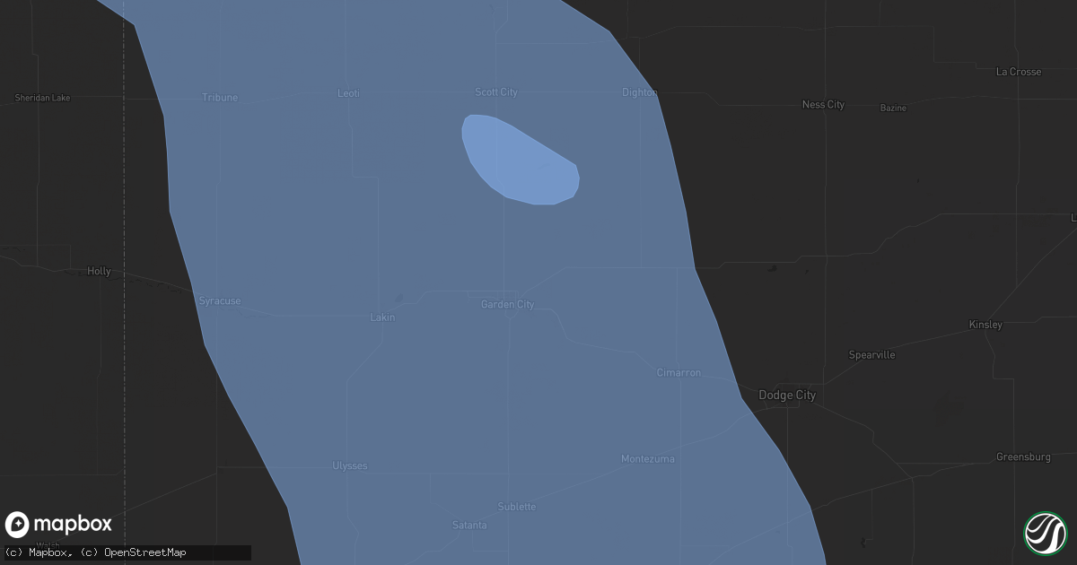 Hail map in Garden City, KS on July 6, 2025