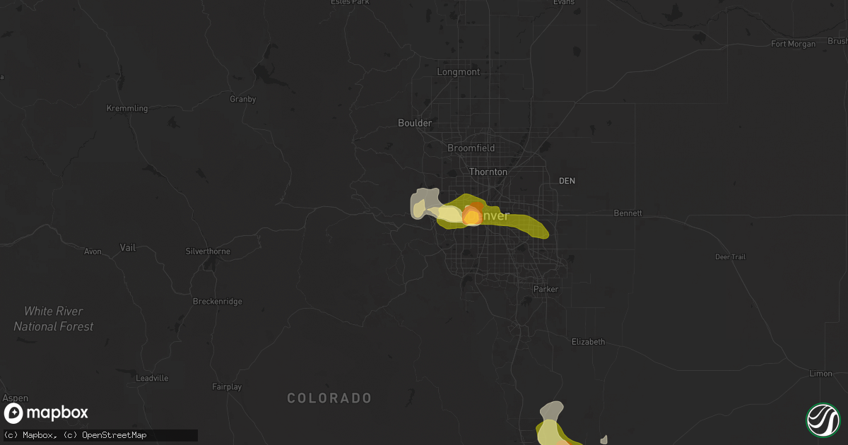 Hail map in Golden, CO on July 6, 2025