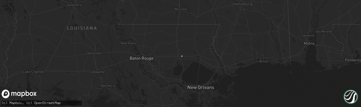Hail map in Hammond, LA on July 6, 2025