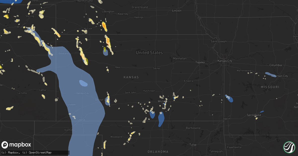 Hail map in Kansas on July 6, 2025