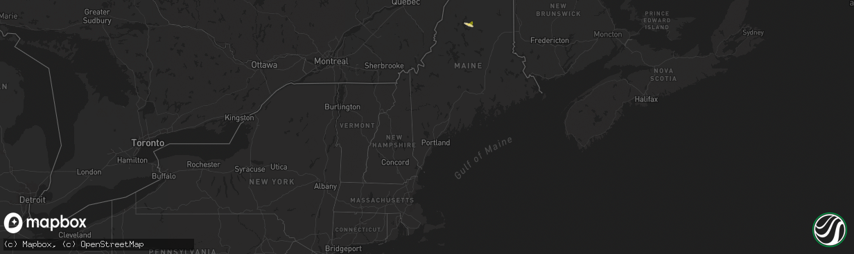 Hail map in Maine on July 6, 2025