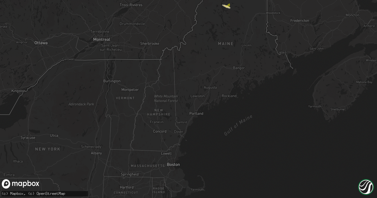 Hail map in Maine on July 6, 2025